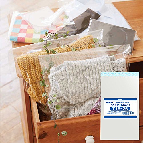 シモジマ ヘイコー 透明 OPP袋 クリスタルパック テープ付 15×25cm 100枚 T15-25 006742200