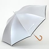 日傘 長傘 メンズ レディース 遮熱 遮光 ワンタッチ 大きい ジャンプ傘 親骨60cm 直径106cm ＜ひんやり傘＞ 晴雨兼用 UPF50+ UVカット【LIEBEN-0102】 (シルバー／ブラック)