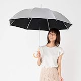 日傘 長傘 メンズ レディース 遮熱 遮光 ワンタッチ 大きい ジャンプ傘 親骨60cm 直径106cm ＜ひんやり傘＞ 晴雨兼用 UPF50+ UVカット【LIEBEN-0102】 (シルバー／ブラック)