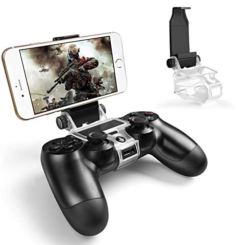 PS4コントローラー用 スマホホルダー MegaDreamプレイステーション4スマホクリップ 180度回転 Playstation 4/ PS4 Slim/ PS4 Pro用 Android4.0以上 OTG機能 最大幅6インチ