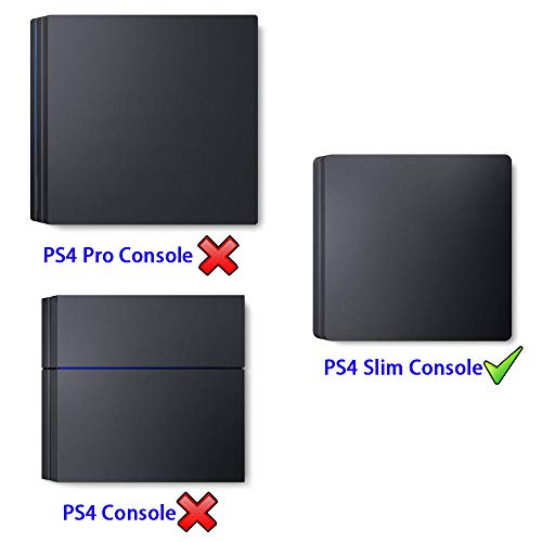 eXtremeRate ps4Slimコンソールに対応用、ps4 Slimコンソールに対応用ダストカバー（横式）、二重層ソフトニートライニング防水防塵精密カットイージーアクセスケーブルポート【ブラック】