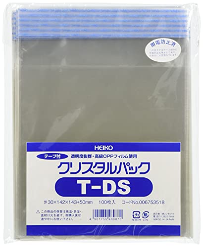 シモジマ (ヘイコー) OPP袋 クリスタルパック T シール付 DS 100枚 006753518