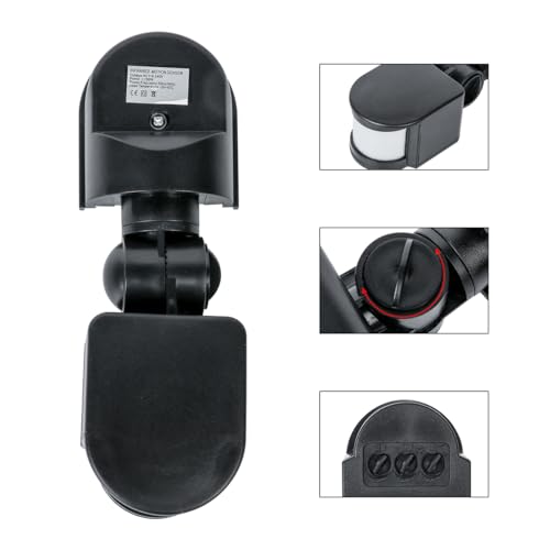 Lovesole_JP赤外線センサースイッチ モーションセンサー 最大 1200W 屋外/屋内セキュリティ自動 PIRスイッチ、占有、壁スイッチのLED 人感センサー 壁取付熱線センサ 高品質 防水仕様 AC 110V ブラック