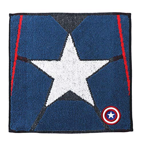 丸眞 ハンドタオル Marvel マーベル キャプテンアメリカ 25×25cm マーク シールド アップリケ刺繍 2505020300