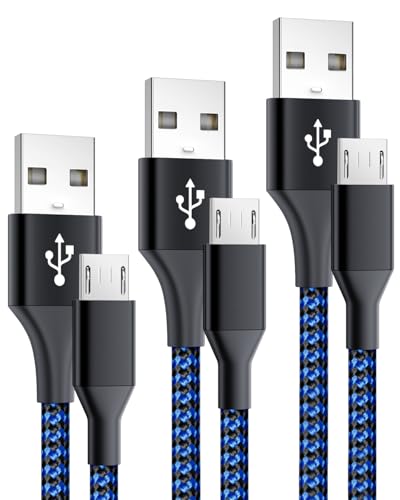 3本パック 6フィート PS4コントローラー充電ケーブル Xbox Oneコントローラー用 Dualshock 4 PS4充電ケーブル ナイロン編組マイクロUSBデータ同期ケーブル Xbox One S/X Playstation 4 PS4 Slim/Pro用 充電&プレイワイヤー