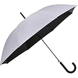 assa 日傘 メンズ 長傘 大きい 晴雨兼用 男性用 遮熱効果 熱中症対策 遮光 100% UVカット グラスファイバー ワンタッチ ジャンプ傘 FJ (FJ172/グレー)