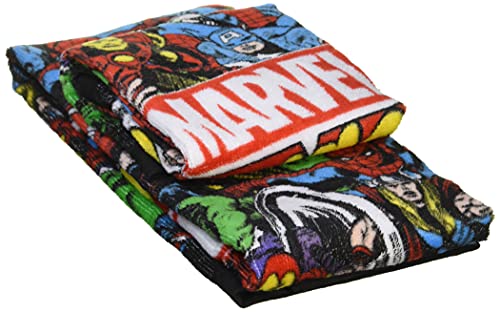 丸眞 フェイスタオル MARVEL コミック WT 34×36cm・FT 34×80cm ゴーイングヒーローズ 綿100% 2505023100