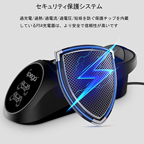 Chayoo PS4 コントローラー 充電器 DUALSHOCK4 充電 スタンド LED指示ランプ付き ２台同時充電可能 PS4/PS4 Pro/PS4 Slimに対応