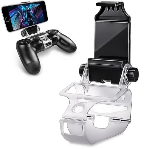 PS4コントローラー電話マウント、ADZ PS4電話マウントスマートクリップ PS4 Dualshock 4コントローラー用 iPhone、Android、PS4リモートプレイに対応