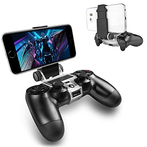 PS4コントローラー電話マウント、ADZ PS4電話マウントスマートクリップ PS4 Dualshock 4コントローラー用 iPhone、Android、PS4リモートプレイに対応