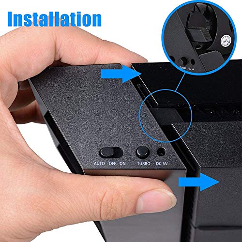 Linkhood PS4用冷却ファン USB外部クーラー 5ファン ターボ温度制御冷却ファン ソニープレイステーション4ゲームコンソール用