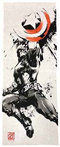 丸眞 手ぬぐい Marvel マーベル キャプテンアメリカ 墨絵風/キャプテン・アメリカ 綿100% 日本製 2505030900 34×90cm