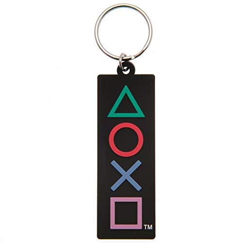[Pyramid International] Playstation (形状) ラバーキーチェーン、マルチ、ワンサイズ, マルチ, One Size