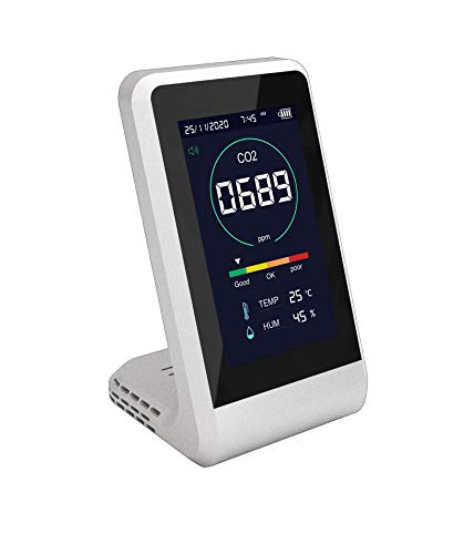 東亜産業 CO2マネージャー 二酸化炭素濃度測定器 アラート機能付き 充電式 卓上型 温度 湿度測定 1台