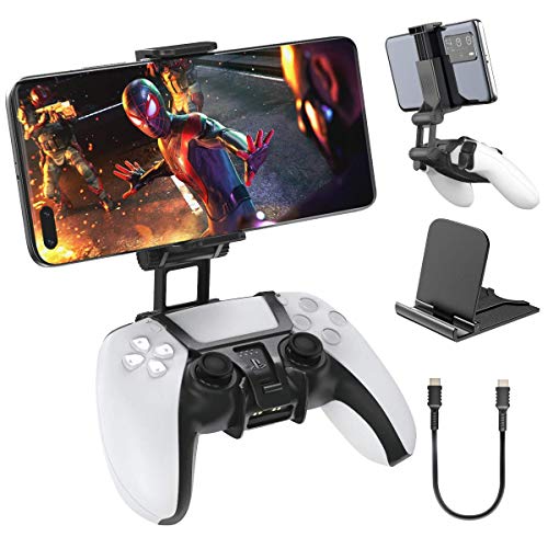 PS5スマホホルダー IOS/Android対応 320度調節可能 OIVO PS5コントローラー用スマホホルダーPS5マウントホルダー PS5スマホクリップ