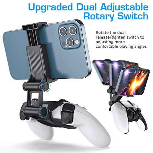 PS5スマホホルダー IOS/Android対応 320度調節可能 OIVO PS5コントローラー用スマホホルダーPS5マウントホルダー PS5スマホクリップ