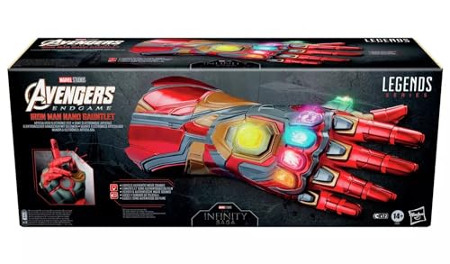 【Amazon.co.jp 限定】ハズブロ(HASBRO) MARVEL マーベルレジェンドシリーズ アベンジャーズ/エンドゲーム 電動 アイアンマン ナノ・ガントレット 可動関節付き 電子フィスト ライトと映画を忠実に再現したサウンド付き、取り外し可能なインフィニティ・ストーン付き F0196 正規品