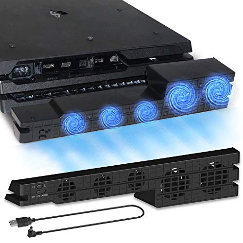 Linkhood PS4 PRO用冷却ファン USB外部クーラー 5ファン ターボ温度制御冷却ファン Sony PlayStation Proゲームコンソール用