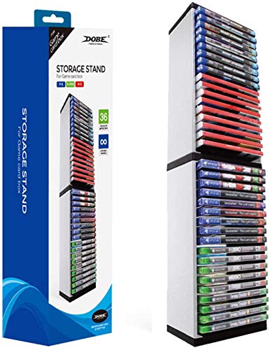 PS5対応ゲームソフトラック ゲームカセット/BD/ディスク収納 便利グッズ タワー型 省スペース 縦置きスタンド ブラック ゲームソフトボックス 36枚ディスク収納可能 PS5対応/PS4対応/PS3対応用ゲームディスク収納ラック 安定 使用便利 組立簡単 迅速整理