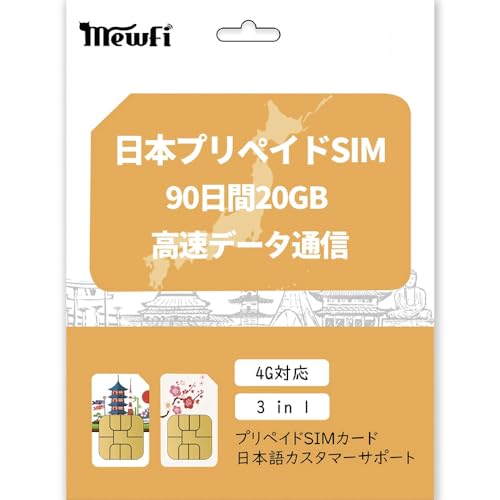 【IIJ Docomo】日本国内用 20GB Docomo キャリア使用 最大90日間有効 4G-LTE高速回線接続 プリペイドSIMカード (20GB)