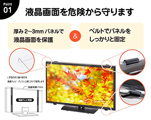 SAIL ADVANCE(セイルアドバンス) 23インチ 24インチ対応 目に優しい ブルーライトカット テレビ＆パソコン液晶画面 保護パネル 固定ベルト付 アクリル製 23-24型対応 テレビガード SAB-BLC-23-24