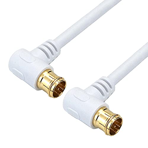 ホーリック アンテナケーブル テレビ用 5m 【4K8K放送(3224MHz)/BS/CS/地デジ/CATV 対応】 ホワイト L字差込式/L字差込式 AC50-615WH