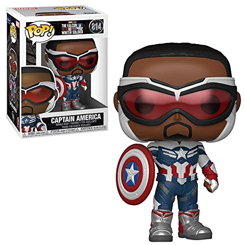 Funko POP マーベル:ファルコンとウィンターソルジャー - キャプテン・アメリカ役のサム・ウィルソン ビニールフィギュア (互換性のあるポップボックスプロテクターケース付き)、マルチカラー、3.75インチ