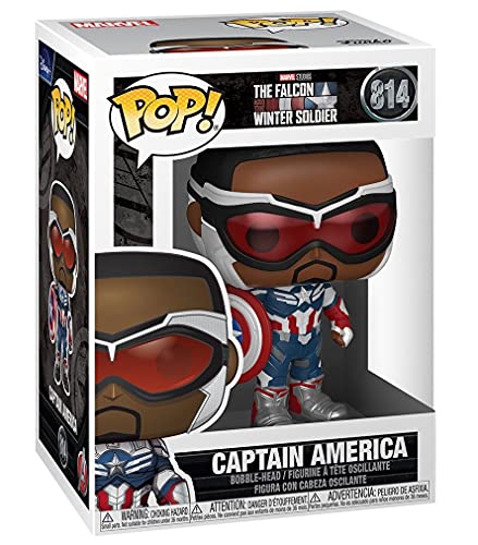 Funko POP マーベル:ファルコンとウィンターソルジャー - キャプテン・アメリカ役のサム・ウィルソン ビニールフィギュア (互換性のあるポップボックスプロテクターケース付き)、マルチカラー、3.75インチ