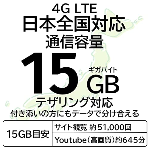 Docomo プリペイドSIM 日本 15GB 90日 sim プリペイド データ専用 4G LTE 物理SIM/prepaid sim 90days japan travel (15GB/90日)