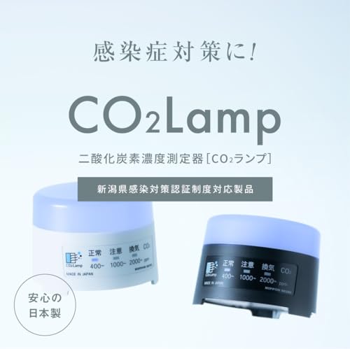 【日本精機】 CO2Lamp CO2センサー 白 二酸化炭素測定器･濃度計･検出器 CO2濃度 アラーム付 高精度測定器 国内生産 日本製 卓上型