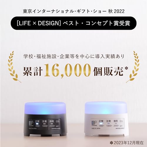 【日本精機】 CO2Lamp CO2センサー 白 二酸化炭素測定器･濃度計･検出器 CO2濃度 アラーム付 高精度測定器 国内生産 日本製 卓上型