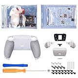 eXtremeRate ps5コントローラーBDM-010&BDM-020に対応用プログラムできる背面パドル金属バージョンライズリマップキット、ps5コントローラーに対応用アップグレードボードとラバー付き再設計された白いバックケース&シルバー背面ボタンアタッチメント‐ps5本体ではない【グレー】