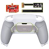 eXtremeRate ps5コントローラーBDM-010&BDM-020に対応用プログラムできる背面パドル金属バージョンライズリマップキット、ps5コントローラーに対応用アップグレードボードとラバー付き再設計された白いバックケース&シルバー背面ボタンアタッチメント‐ps5本体ではない【グレー】