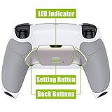 eXtremeRate ps5コントローラーBDM-010&BDM-020に対応用プログラムできる背面パドル金属バージョンライズリマップキット、ps5コントローラーに対応用アップグレードボードとラバー付き再設計された白いバックケース&シルバー背面ボタンアタッチメント‐ps5本体ではない【グレー】