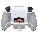 eXtremeRate ps5コントローラーBDM-010&BDM-020に対応用プログラムできる背面パドル金属バージョンライズリマップキット、ps5コントローラーに対応用アップグレードボードとラバー付き再設計された白いバックケース&シルバー背面ボタンアタッチメント‐ps5本体ではない【グレー】