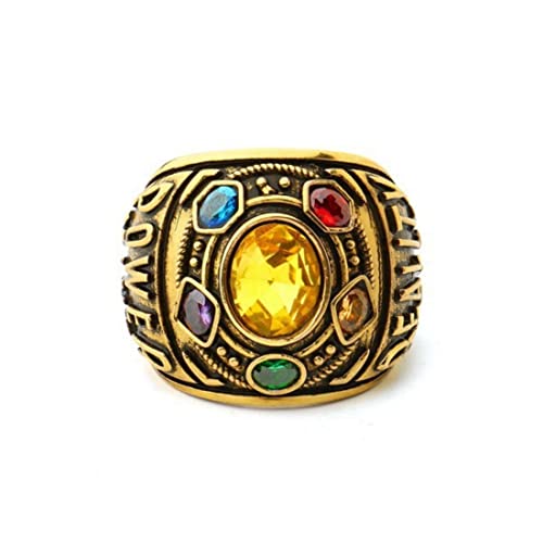 Thanos インフィニティ ガントレットリング - ソウルパワーストーンクリスタル付き無限宝石リング、非貴金属。, 金属