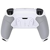 eXtremeRate ps5コントローラーBDM-010&BDM-020に対応用プログラムできる背面パドルプラスティック製RISE4リマップキット、ps5コントローラーに対応用アップグレードボードとラバーグリップ付き再設計された白いバックケース&4つの白い背面ボタン‐ps5本体ではない【グレー】
