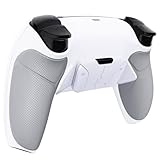 eXtremeRate ps5コントローラーBDM-010&BDM-020に対応用プログラムできる背面パドルプラスティック製RISE4リマップキット、ps5コントローラーに対応用アップグレードボードとラバーグリップ付き再設計された白いバックケース&4つの白い背面ボタン‐ps5本体ではない【グレー】