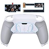eXtremeRate ps5コントローラーBDM-010&BDM-020に対応用プログラムできる背面パドルプラスティック製RISE4リマップキット、ps5コントローラーに対応用アップグレードボードとラバーグリップ付き再設計された白いバックケース&4つの白い背面ボタン‐ps5本体ではない【グレー】