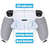eXtremeRate ps5コントローラーBDM-010&BDM-020に対応用プログラムできる背面パドルプラスティック製RISE4リマップキット、ps5コントローラーに対応用アップグレードボードとラバーグリップ付き再設計された白いバックケース&4つの白い背面ボタン‐ps5本体ではない【グレー】