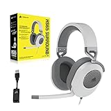 CORSAIR HS65 SURROUND コルセア サラウンド 3.5mmコネクタ ゲーミングヘッドセッ トMac/PS5/PS4/ Xbox Series/Switch対応 Discord認証 -ホワイト- CA-9011271-AP