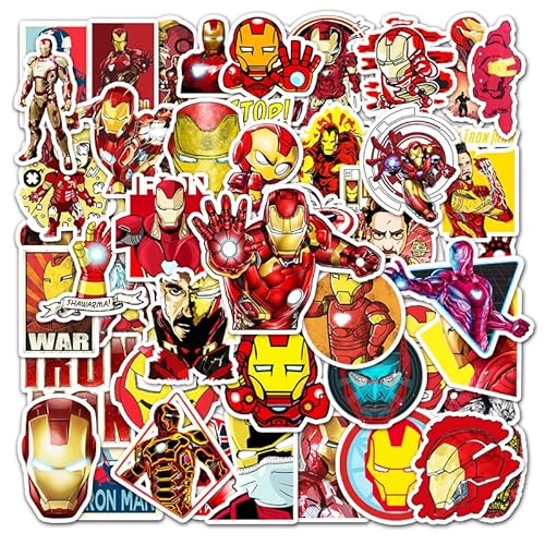 アイアンマンステッカーセット 52枚 防水ステッカー アイアンマンシールパック ブランドステッカースーツケース 車 バイク ヘルメット スケボー ギターなどに適用