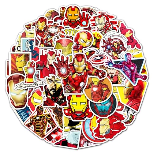 アイアンマンステッカーセット 52枚 防水ステッカー アイアンマンシールパック ブランドステッカースーツケース 車 バイク ヘルメット スケボー ギターなどに適用