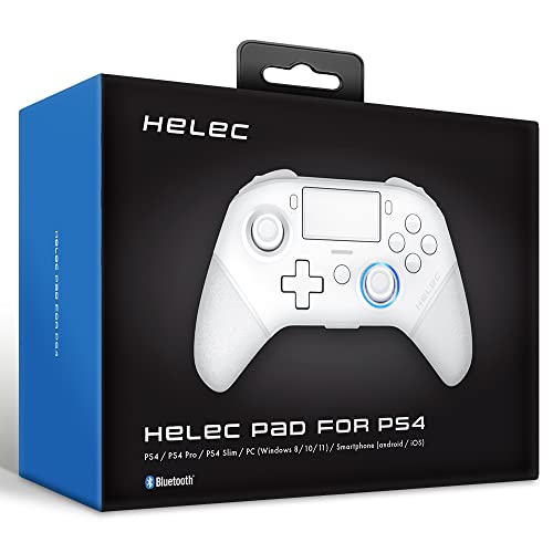 HELEC PAD FOR PS4 コントローラー 背面ボタン ターボ連射 ワイヤレス 充電 無線 有線 USBコード タッチパッド PC Windows イヤホンジャック 左右非対称 bluetooth