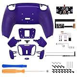 eXtremeRate ps5コントローラーBDM-010&BDM-020に対応用プログラムできる背面パドルラバーグリップ付き純色のプラスティック製RISE4リマップキット、ps5コントローラーに対応用アップグレードボードと再設計されたバックケース&背面ボタン4つ‐ps5本体ではない【ギャラクティックパープル】
