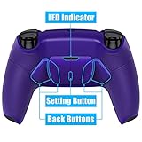 eXtremeRate ps5コントローラーBDM-010&BDM-020に対応用プログラムできる背面パドルラバーグリップ付き純色のプラスティック製RISE4リマップキット、ps5コントローラーに対応用アップグレードボードと再設計されたバックケース&背面ボタン4つ‐ps5本体ではない【ギャラクティックパープル】