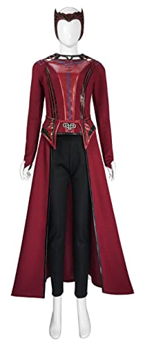 ワンダ マキシモフ コスチューム 女性用 スカーレット ウィッチ コスプレ トップ パンツ レッド マント フルセット 衣装 ハロウィン用