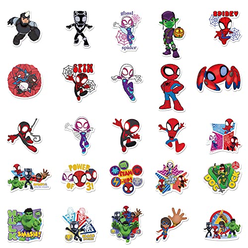 スパイダーマンステッカーセット 50枚 防水ステッカー スパイダーマンシールパック ブランドステッカースーツケース 車 バイク ヘルメット スケボー ギターなどに適用