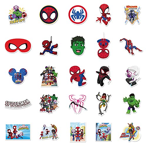 スパイダーマンステッカーセット 50枚 防水ステッカー スパイダーマンシールパック ブランドステッカースーツケース 車 バイク ヘルメット スケボー ギターなどに適用