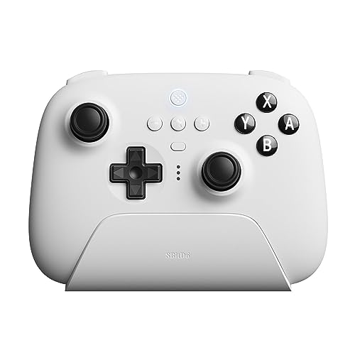 8bitdo ultimate 充電ドックを備えたBluetoothコントローラー、Switch/Switch 2 用のワイヤレスプロコントローラー、Windows、およびsteam Deck (White)